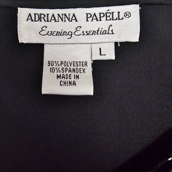 Adrianna Papell Evening Essentials Black Velvet & Sequin Top - Picture 2 of 5